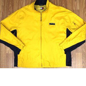 VTG 2001 TOMMY HILFIGER NYLON JACKET YELLOW & NAVY Sz LARGE, L